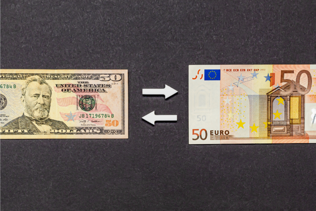 conceito de câmbio para transferir dinheiro para Portugal